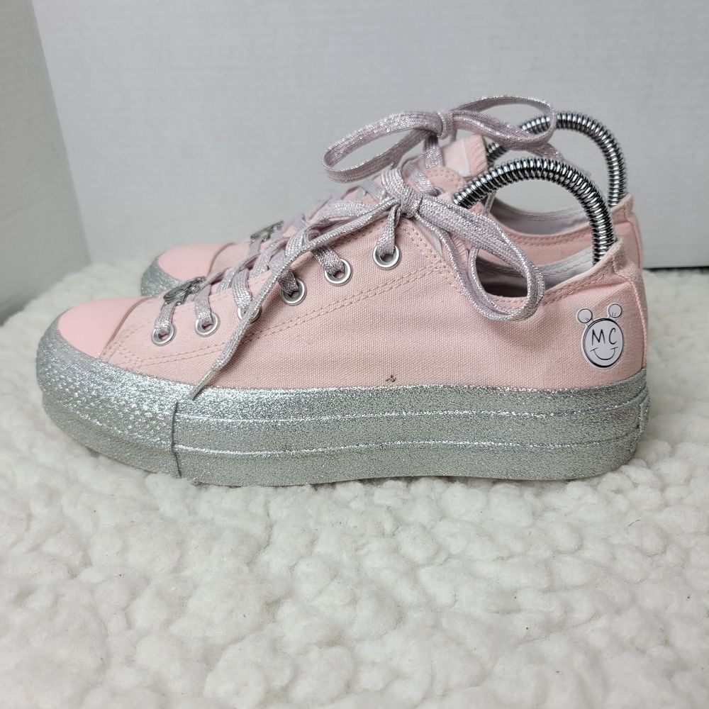 Converse All Star × Miley Cyrus Shoes Womens Size 8 Platform Pink Glitter - Picture 3 of 10